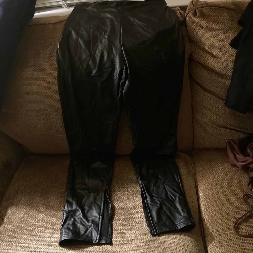 Faux leather pants